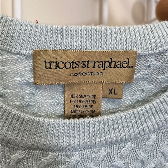 Tricots St Raphael - Silk Cashmere Blend Long Sleeve Sweater - Blue - XL - Picture 3 of 10